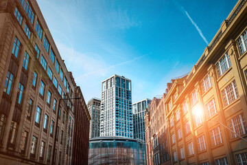Cityscape and architectures in London CBD district - obrazy, fototapety, plakaty