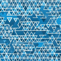 seamless geometric blue pattern with triangles