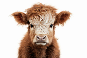 cow baby or calf on white background