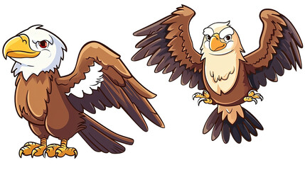 Set of Eagle Cartoon