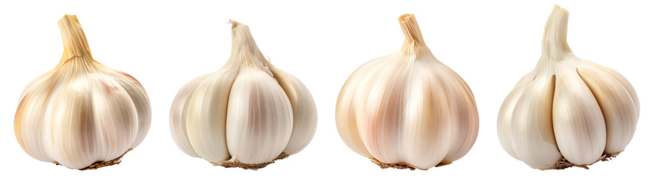Set of garlic isolated on transparent background
