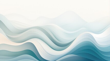 Scandinavian-inspired abstract waves in serene colors.