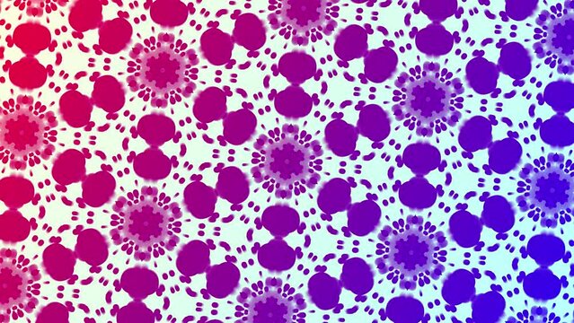 Kaleidoscope motion graphic 2D animation pattern geometric mirror visual effect optical illusion reflection linear vector shape background 4K purple white