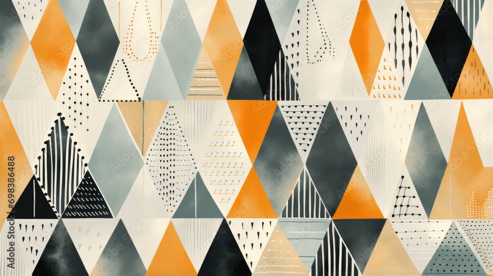 Poster geometric patterns inspired by scandinavian textiles.