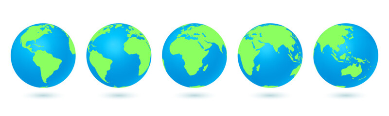 Set of map globes Earth world map design