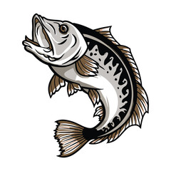 Hand drawn tuna cartoon illustration
Vector Bass fish
