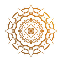 gold mandala on white background for Islamic decoration