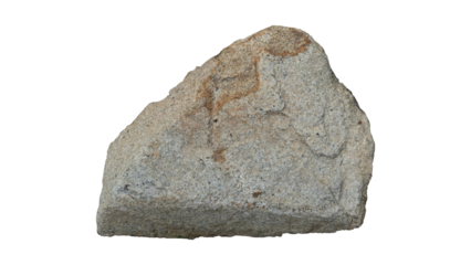 Object of gravel type stone brown color. Isolated on white background. with clipping path.