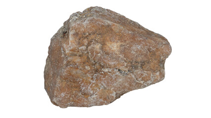 Object of gravel type stone brown color. Isolated on white background. with clipping path.