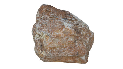 Object of gravel type stone brown color. Isolated on white background. with clipping path.