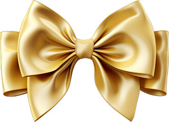 Isolate a golden bow on a transparent or white background. Suitable for Christmas, birthdays, Valentine's Day, weddings anniversaries, and celebrations.