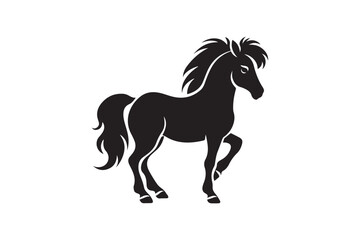 Vector pony horse silhouette - obrazy, fototapety, plakaty