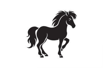 Foto op Canvas Vector pony horse silhouette © Rokeyadesigner