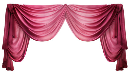 A beautiful curtain with a catch Isolated on transparent PNG background, Generative ai