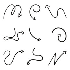 arrow sign vector set isolated on white background