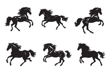 Vector pony horse silhouette - obrazy, fototapety, plakaty