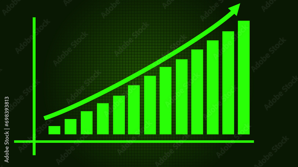Aufkleber business growth and business success globing graph presentation. abstract business growth graph back