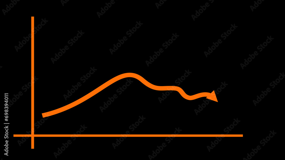 Poster business graph up to down arrow background. abstract business graph icon.