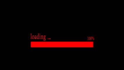 Fotobehang Futuristic loading bar on the black background. Sending bar. Status bar loading process indicator. Updating progress bar 0-100. Loading bar Download bar Loading screen. © MdMunna