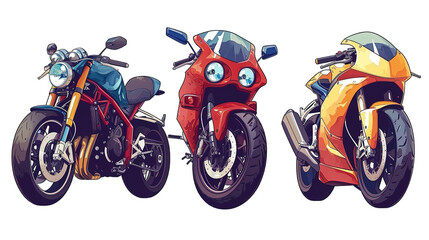 Set Of Motorcycles Illustration