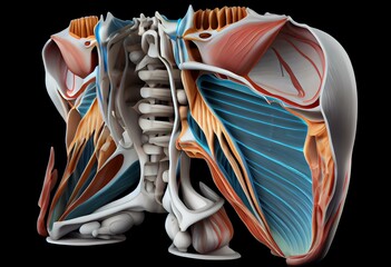 Psoas Minor Muscle Anatomy For Medical Concept 3D Illustration. Generative AI