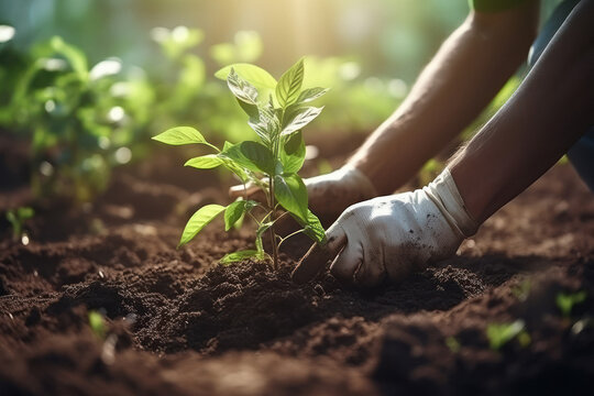 Close view of tree plantation
