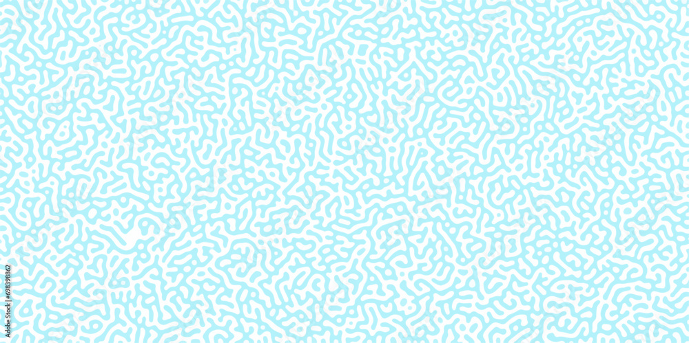 Poster Turing Abstract Pattern, suitable for any business. White and blue color diffusion reaction seamless pattern.An abstract Reaction-diffusion or Turing pattern formation, coral reef, natural texture,