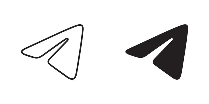 Paperplane icon vector. Telegram logo design. Flat Social Media Sign isolated on white background