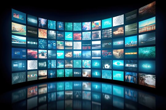 Smart TV gital Media Wall Screens Concept Photo
