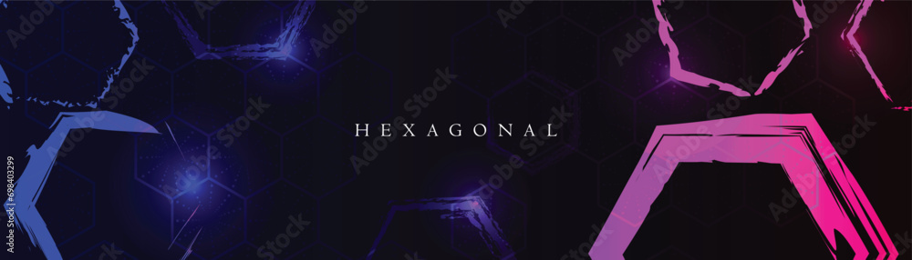 Poster vector abstract background design with colorful hexagonal shapes. vector banner design.