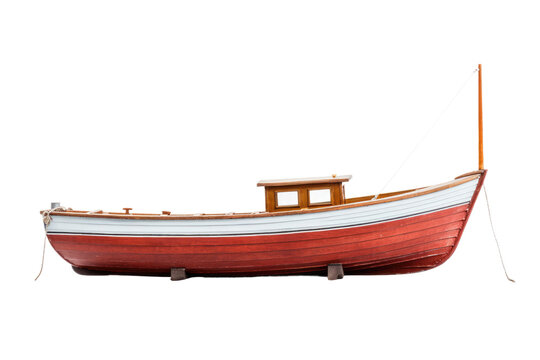 Classic Wooden Boat Design Isolated on Transparent Background