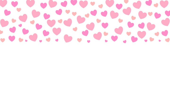 valentines day background free copy space area. arrangement of pink heart icons. vector for banner, greeting card, poster, web, social media.