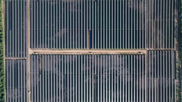 Parque Solar Fotovoltaico Cumayasa - Bird's Eye View Of Solar Farm And Rows Of Solar Panels In Dominican Republic - Drone Shot