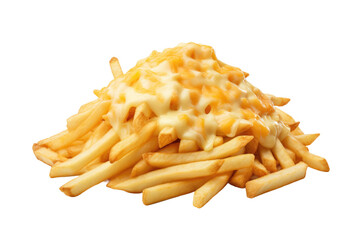 Classic Cheese Fries Display Isolated on Transparent Background