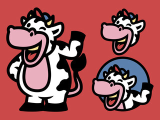 Cow mascot logo icon symbol