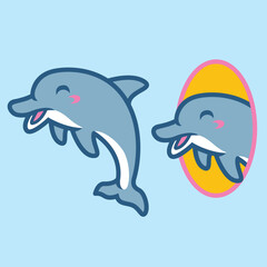 Dolphin logo mascot character