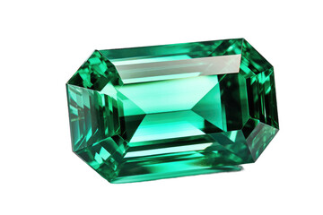 Green Elegance: Emerald Stone Isolated on Transparent Background
