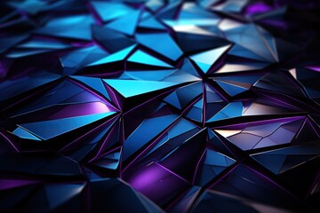 Abstract dark geometric with neon glow background, Simple background, Wallpaper design,3d rendering. Generative AI