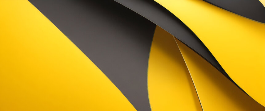 Plantilla abstracta tri&aacute;ngulos geom&eacute;tricos amarillos contrastan fondo negro. Puede utilizarlo para dise&ntilde;o corporativo, folleto de portada, libro, banner web, publicidad, afiches, folletos, volantes.
