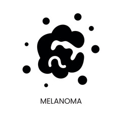 Skin cancer melanoma line icon vector cancer malignant disease - obrazy, fototapety, plakaty