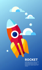 Illustration of a cartoon rocket vector design in eps 10