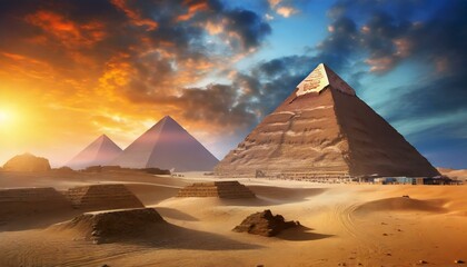 Imagem muito bonita das grandes pirâmides do egito - obrazy, fototapety, plakaty