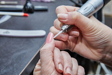 Advanced Gel Nail Extension and Manicure Performed by Professional Nail Technician