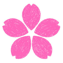 クレヨン素材の桜　スタンプ