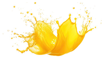 Portrait of Yellow Splash Isolated On Transparent Background