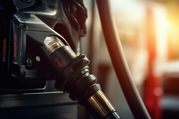 close view of diesel fuel pump - obrazy, fototapety, plakaty