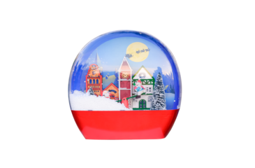 Colorful Christmas snow globe musical lantern light ornamental isolated on transparent background, png file