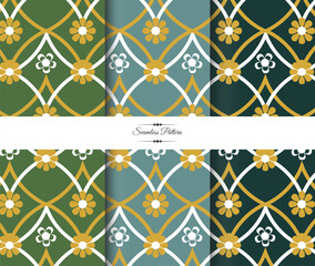 Seamless pattern collection, Decorative wallpaper, fabric print ,Vector seamless backgrounds.