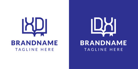 Letter DX and XD Book Logo, suitable for business related to book with DX or XD initials