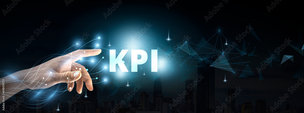 Aufkleber kpi graphics and icons. business analytics (ba), key performance indicator, metrics to measure achie
